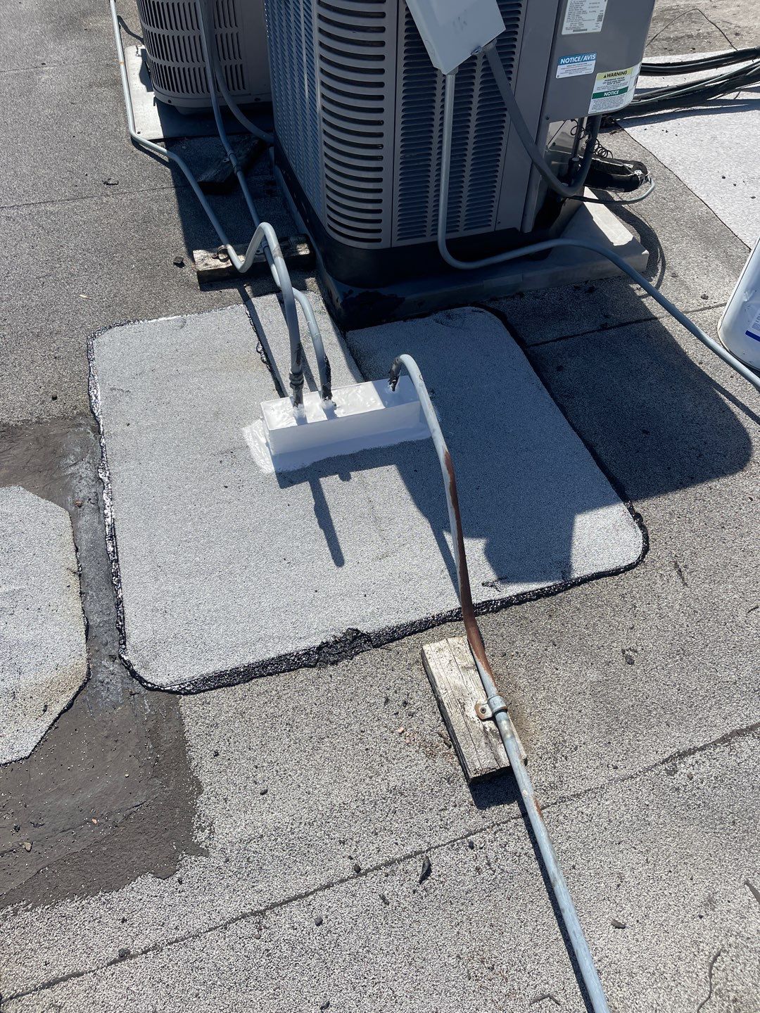 Professional Metal Pitch Pan Installation for HVAC Line Set Protection